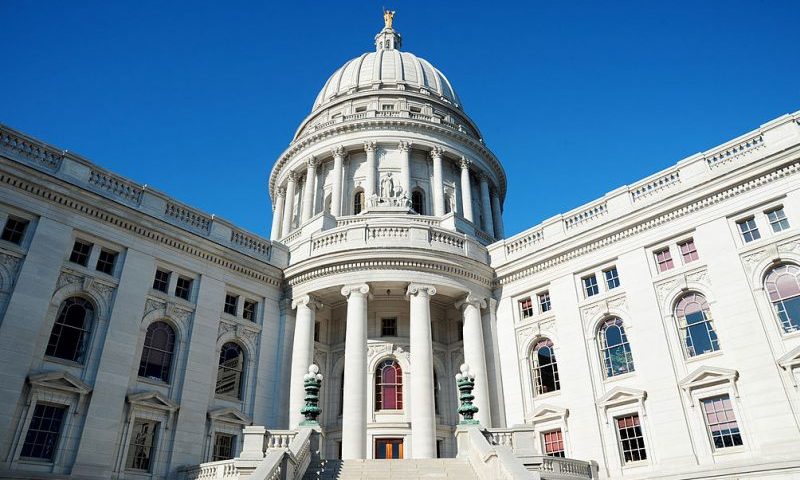 The Wisconsin State Capitol building on December 24, 2011 in Madison, Wisconsin. AFP PHOTO/Karen BLEIER (Photo credit should read KAREN BLEIER/AFP via Getty Images)