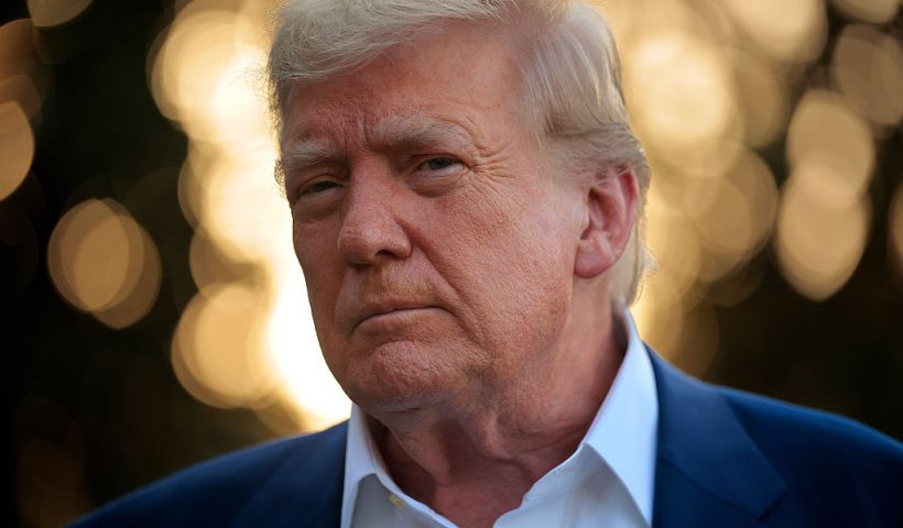 WASHINGTON, DC - JUNE 24: U.S. President Donald Trump speaks to reporters before boarding the Marine One presidential helicopter and departing the White House on June 24, 2025 in Washington, DC. Less than 12 hours after announcing a ceasefire between Israel and Iran, Trump is traveling to the Netherlands to attend the NATO leaders' summit. (Photo by Chip Somodevilla/Getty Images)