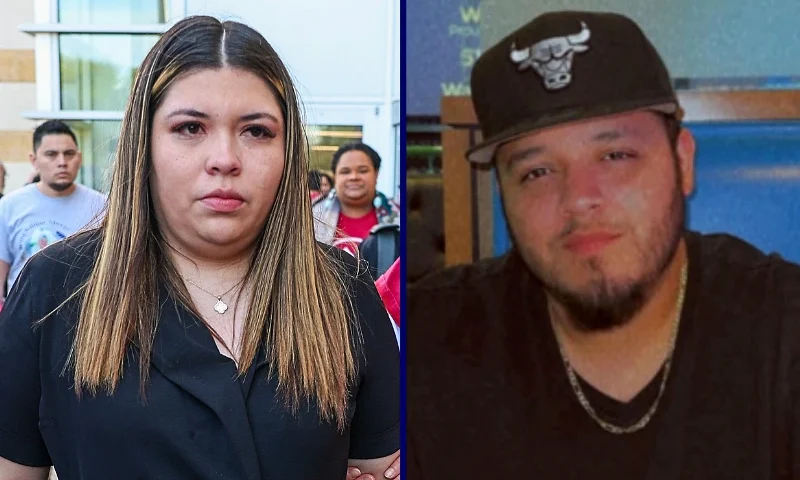 (L) Jennifer Vasquez Sura, partner of Kilmar Abrego Garcia. (Photo by Tasos Katopodis/Getty Images) / (R) Kilmar Abrego Garcia. (Photo via: public Facebook profile)