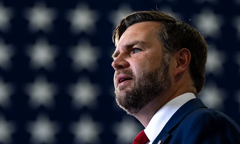 CONCORD, NC - SEPTEMBER 24: U.S. Vice President JD Vance speaks at ConcordPadgett Regional Airport on September 24, 2025 in Concord, North Carolina. Vance spoke about tax cuts and support for law enforcement. (Photo by Alex Brandon-Pool/Getty Images)