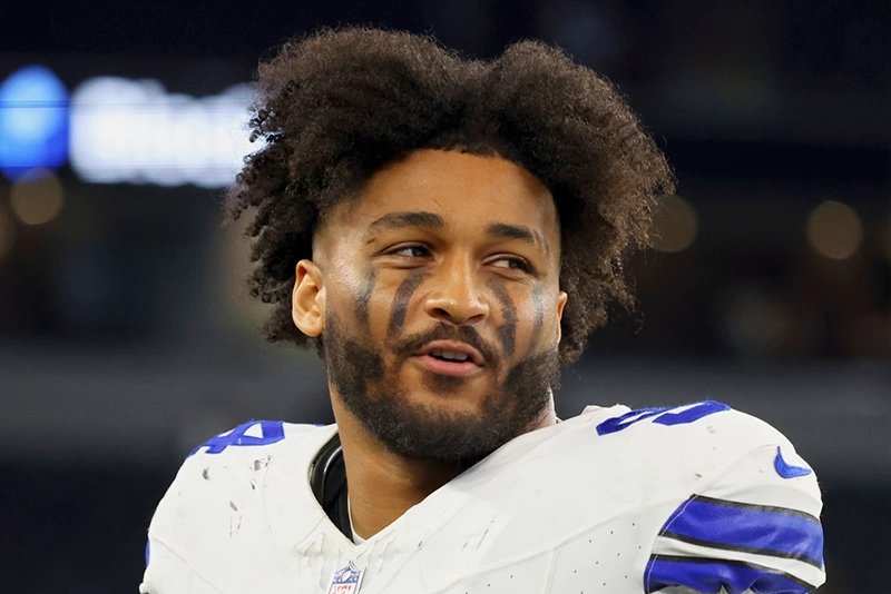 Dallas Cowboys defensive end Marshawn Kneeland (94) walks off the field after a preseason NFL football game against the Baltimore Ravens, Saturday, Aug. 16, 2025, in Arlington, Texas. (AP Photo/Richard W. Rodriguez, File)